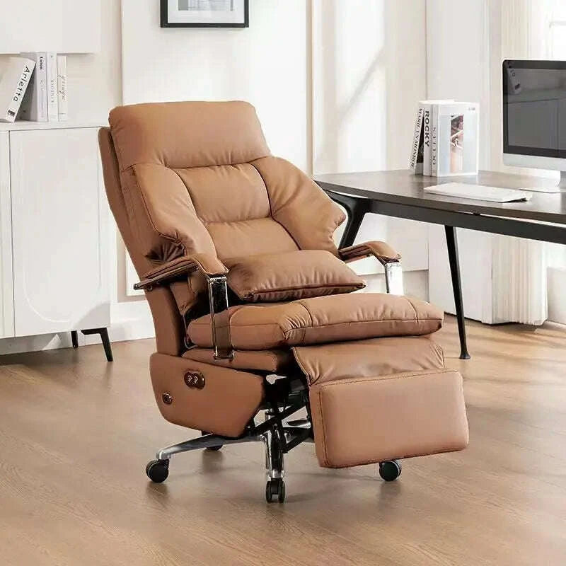 Executive Office Chair - Electric Reclining - Leather | KIMLUD