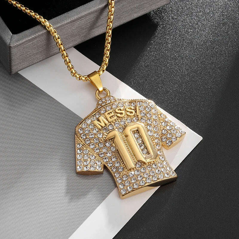 KIMLUD, Exquisite Shiny Cross Square Crystal Zirconia Pendant Necklace for Women Men Fashion Hip Hop Party Luxury Jewelry Christmas Gift, AL20350-Gold, KIMLUD APPAREL - Womens Clothes