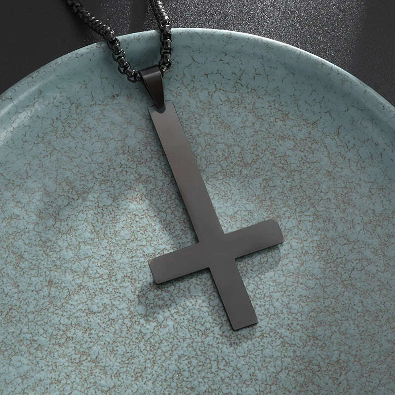 KIMLUD, Exquisite Shiny Cross Square Crystal Zirconia Pendant Necklace for Women Men Fashion Hip Hop Party Luxury Jewelry Christmas Gift, A3514-Black, KIMLUD APPAREL - Womens Clothes