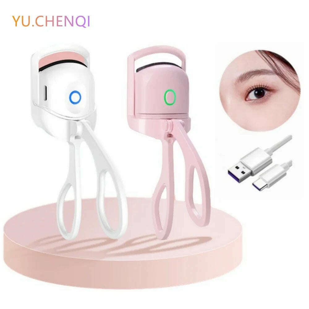 KIMLUD, Eyelash Curler Electric Heated Comb Eye Lash Perm Long Lasting Eyelashes Curls Thermal Eyelash Curler Portable Makeup Tools, KIMLUD Womens Clothes