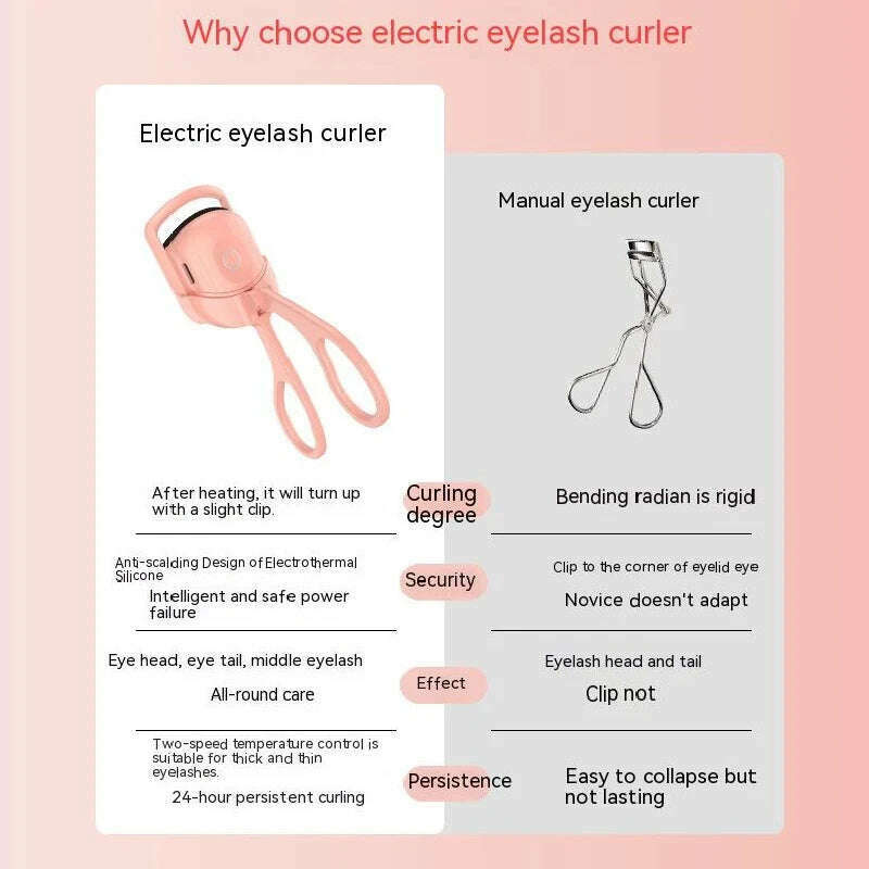 KIMLUD, Eyelash Curler Portable Electric Heated Comb Eye Lash Long Lasting Eyelashes Curls Thermal Eyelash Curler Makeup Tools, KIMLUD Womens Clothes