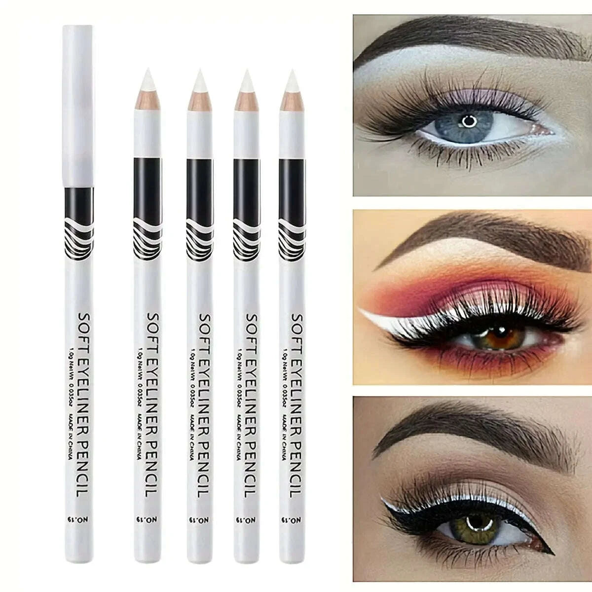 Eyeliner - White Inner Eyeliner Pen - Wooden Rod - White | KIMLUD