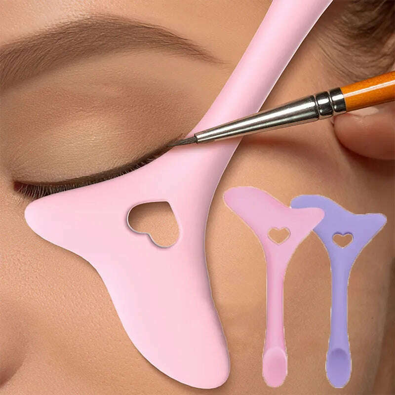 Eyeliner Makeup Stencils Multifunctional Silicone Mascara Lipstick Eyeshadow Makeup Template Resusable Beauty Makeup Tool - KIMLUD
