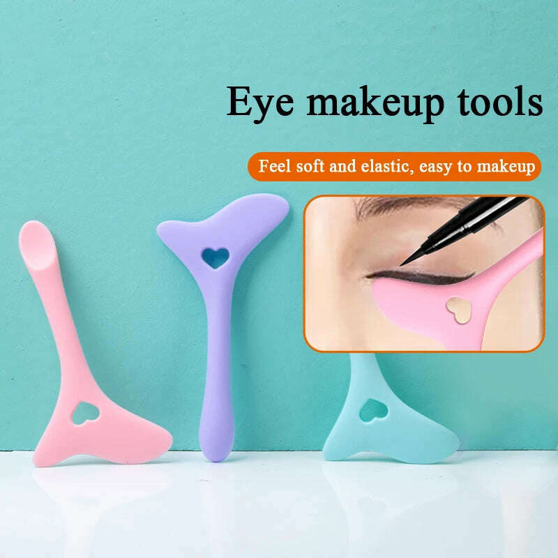 KIMLUD, Eyeliner Makeup Stencils Multifunctional Silicone Mascara Lipstick Eyeshadow Makeup Template Resusable Beauty Makeup Tool, KIMLUD Womens Clothes
