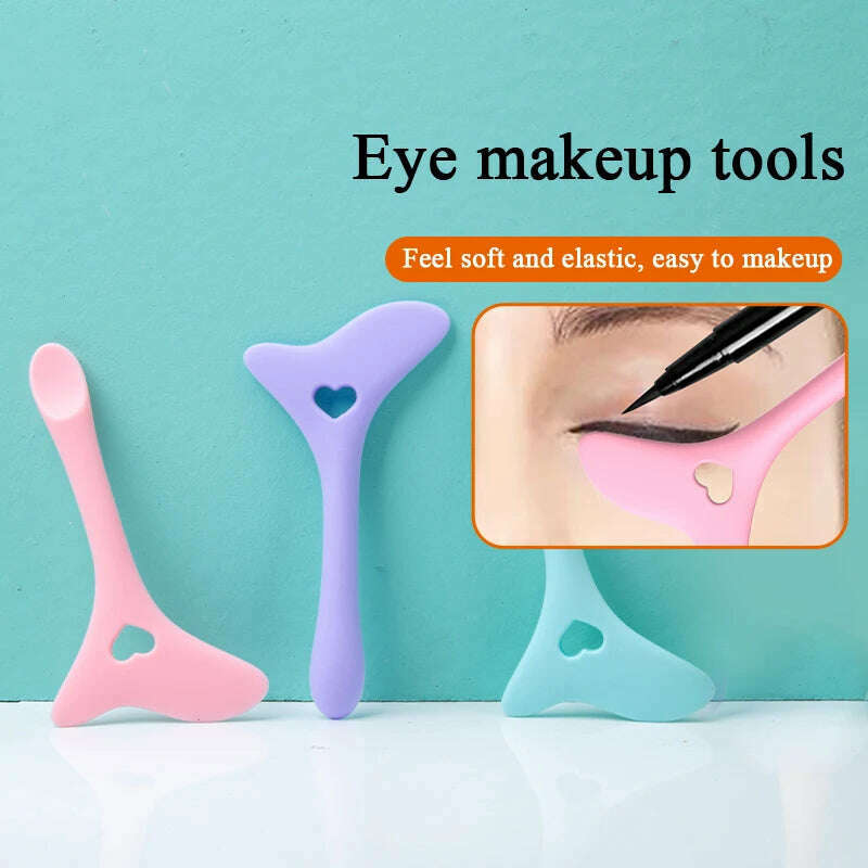 Eyeliner Makeup Stencils Multifunctional Silicone Mascara Lipstick Eyeshadow Makeup Template Resusable Beauty Makeup Tool - KIMLUD