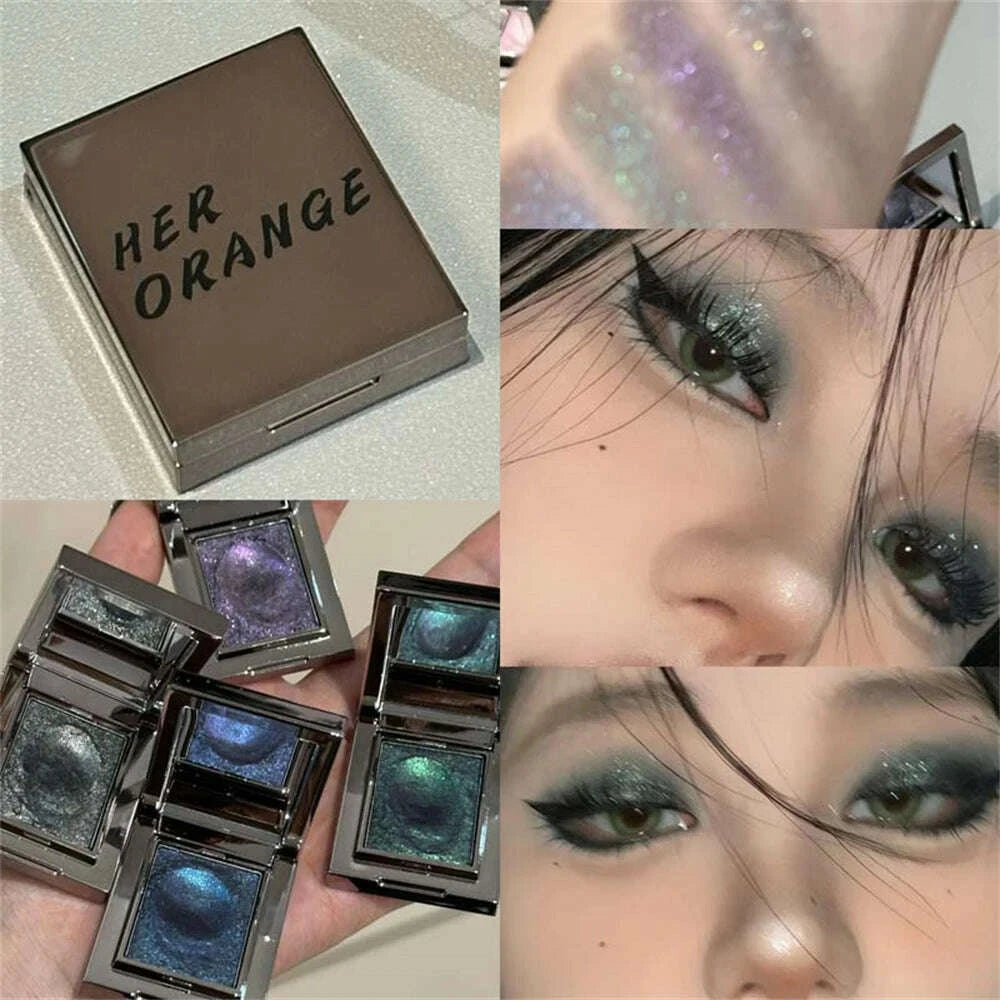 Eyeshadow Palette - Metallic Glitter - Cream - Punk Purple | KIMLUD