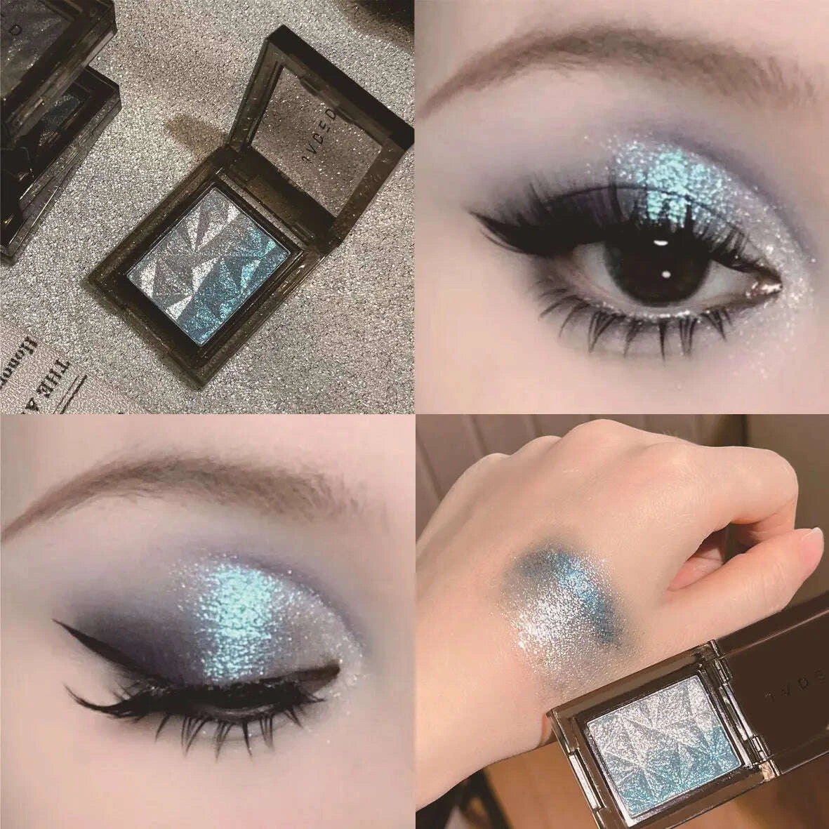 Eyeshadow Palette - Metallic Gradient - Silver Blue | KIMLUD