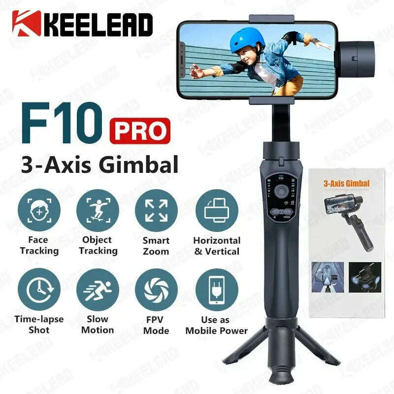 KIMLUD, F10 3 Axis Gimbal Stabilizer for Smartphones, APP Support Face Tracking, Zoom, Panoramic Photos, for Anti Shake Video Recording, KIMLUD Womens Clothes