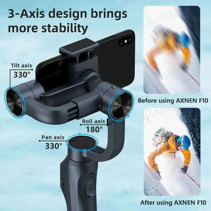 KIMLUD, F10 3 Axis Gimbal Stabilizer for Smartphones, APP Support Face Tracking, Zoom, Panoramic Photos, for Anti Shake Video Recording, KIMLUD Womens Clothes