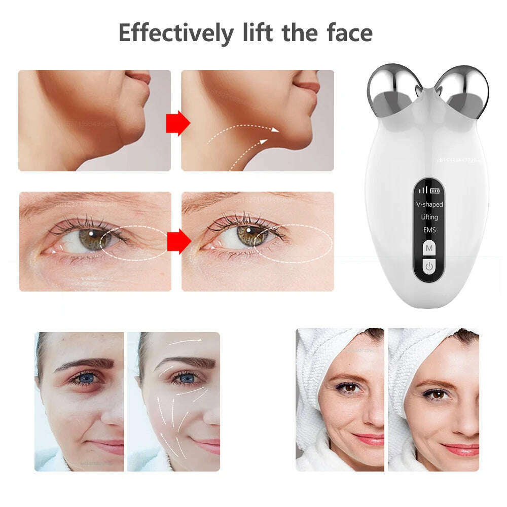 KIMLUD, Facial Massager EMS Microcurrent Massager for Face Vibrator Anti-cellulite Lift Rejuvenating Electric Double Chin Reducer Remove, KIMLUD Women's Clothes