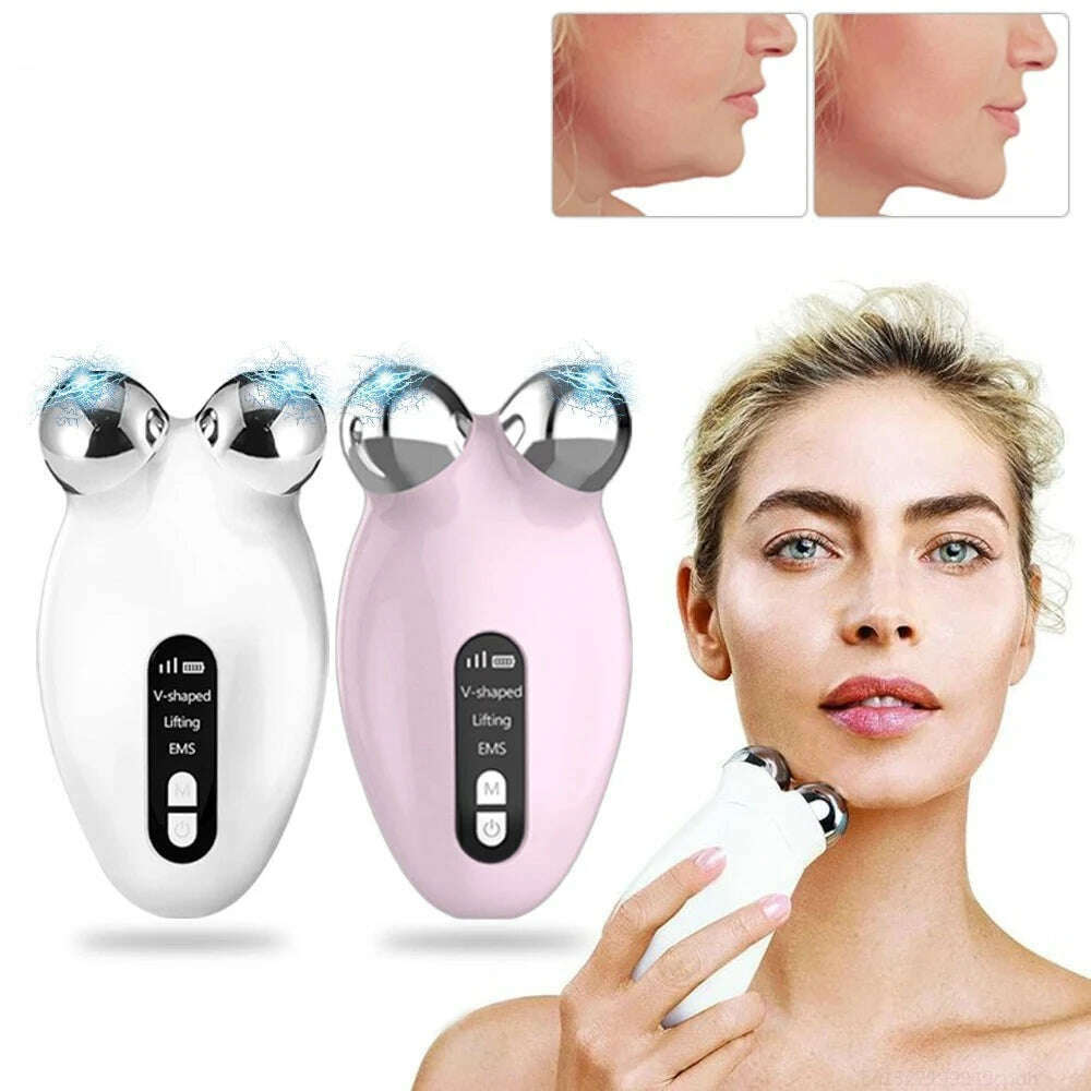 KIMLUD, Facial Massager EMS Roller Microcurrent Massager for Face Electric Double Chin Reducer Remove Vibrator Anti Wrinkles Lifting, KIMLUD Women's Clothes