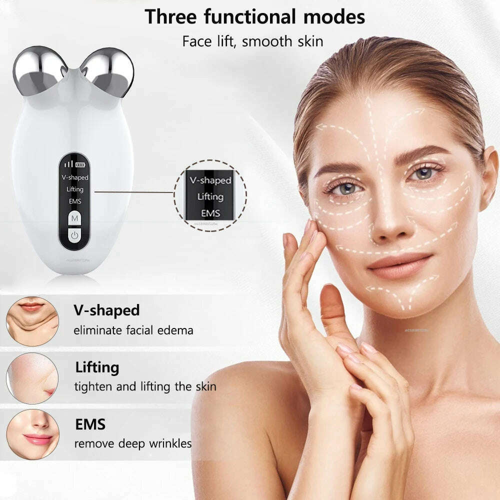 KIMLUD, Facial Massager EMS Roller Microcurrent Massager for Face Electric Double Chin Reducer Remove Vibrator Anti Wrinkles Lifting, KIMLUD Womens Clothes