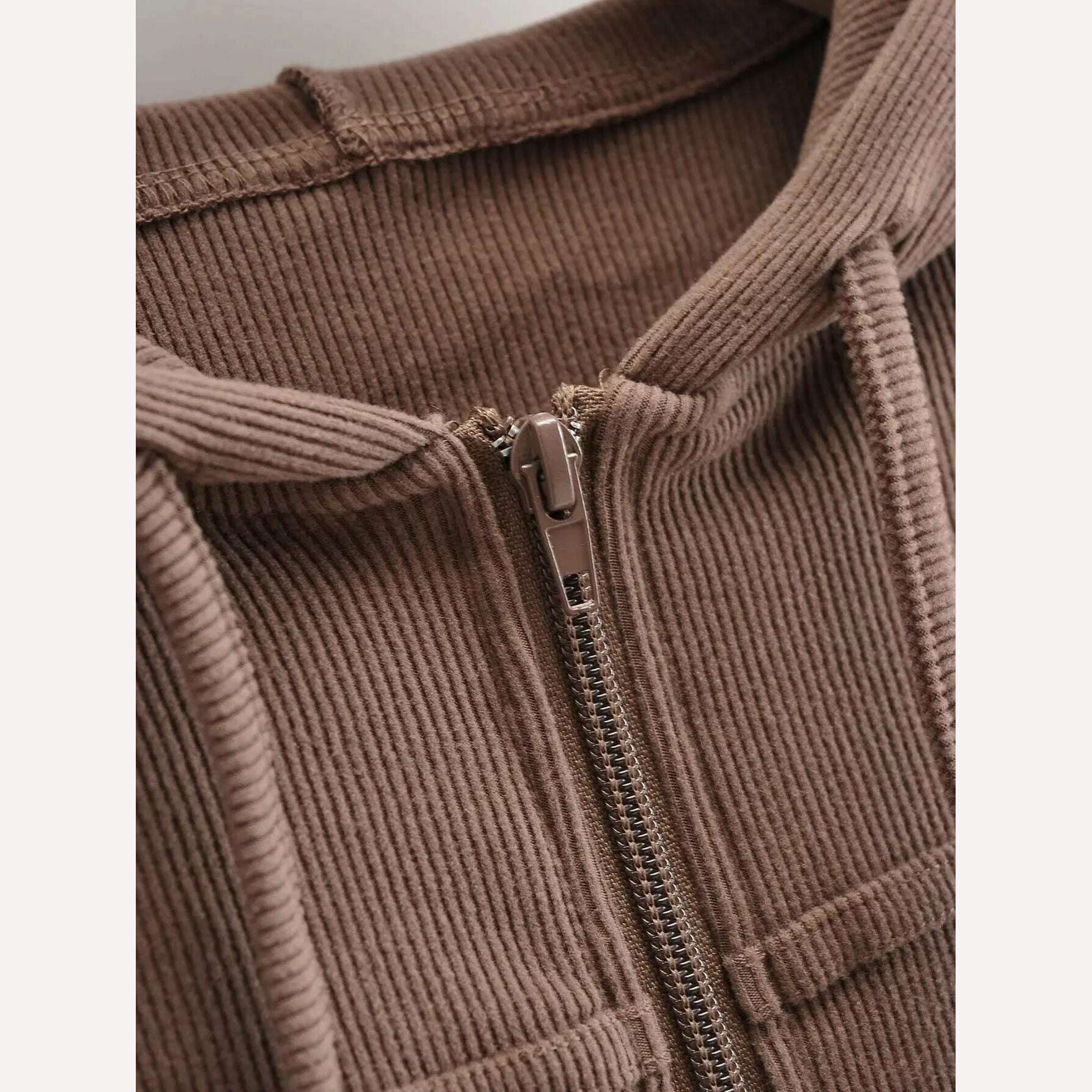 Fall fashion cropped hoodies women zip up hoodie korean fashion sweatshirts hooded cute long sleeve crop top sexy curve hem - KIMLUD
