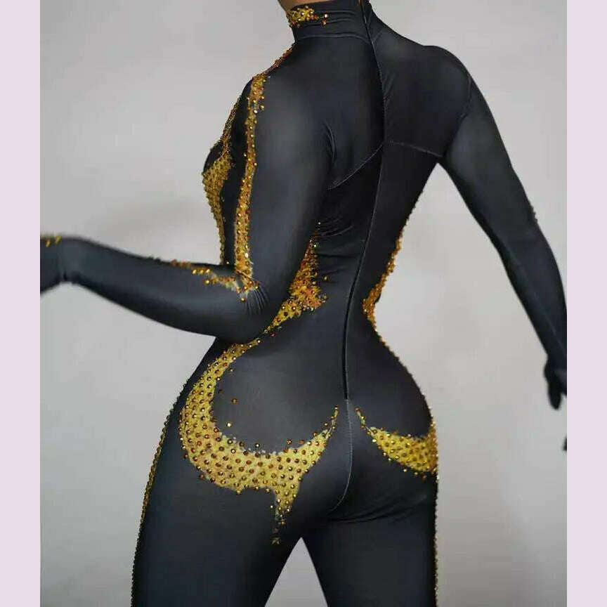 KIMLUD, Fashion 2024 Sequins Bodysuit Dancewear Pole Dance Jumpsuit Sexy Dance Bodysuit Samba Dance Latin Rumba Dance Nightclub Youqi, KIMLUD Womens Clothes