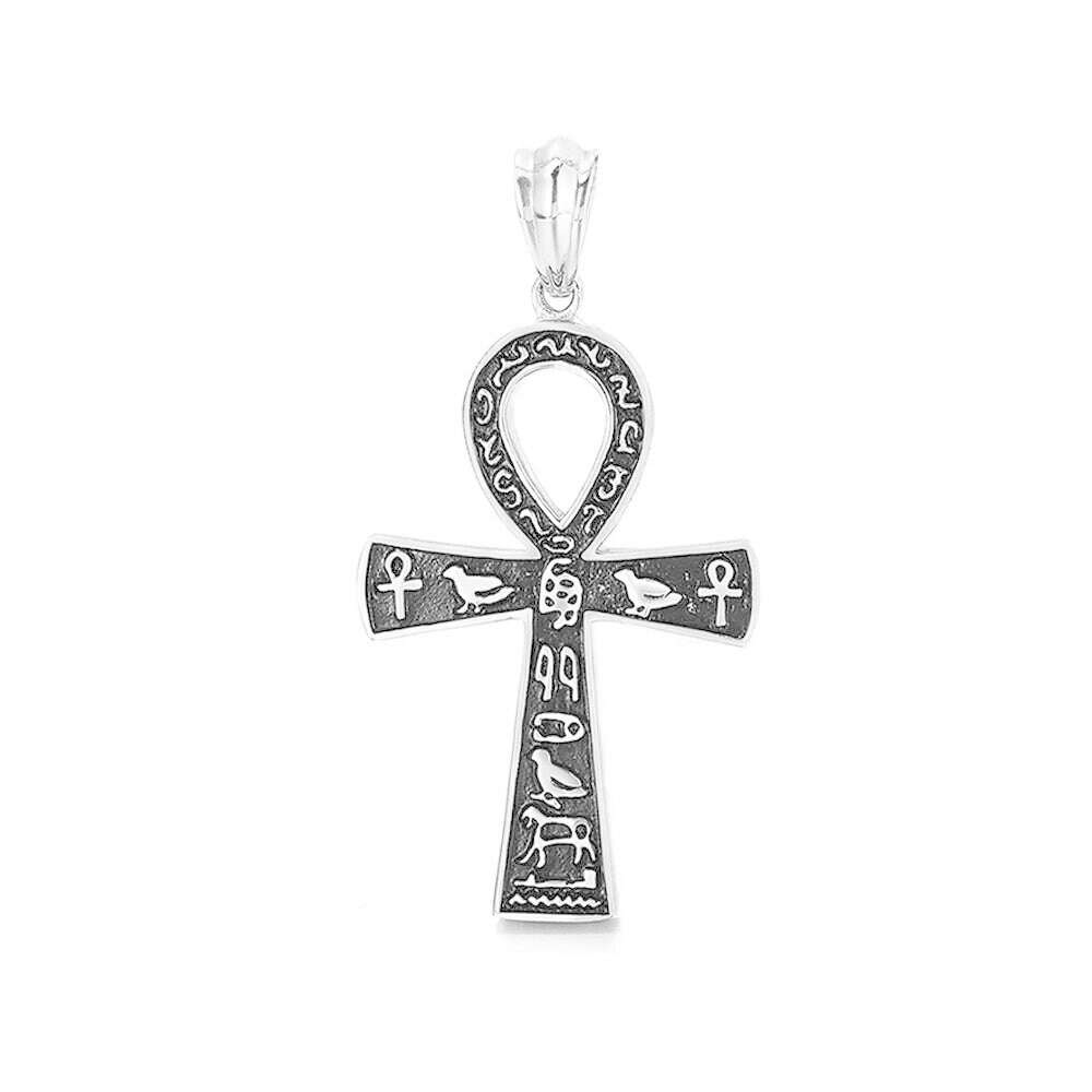Fashion Ancient Egyptian Ankh Cross Necklace For Men Stainless Steel Gold Color/ Silver Color Biker Pendant Amulet Jewelry - KIMLUD