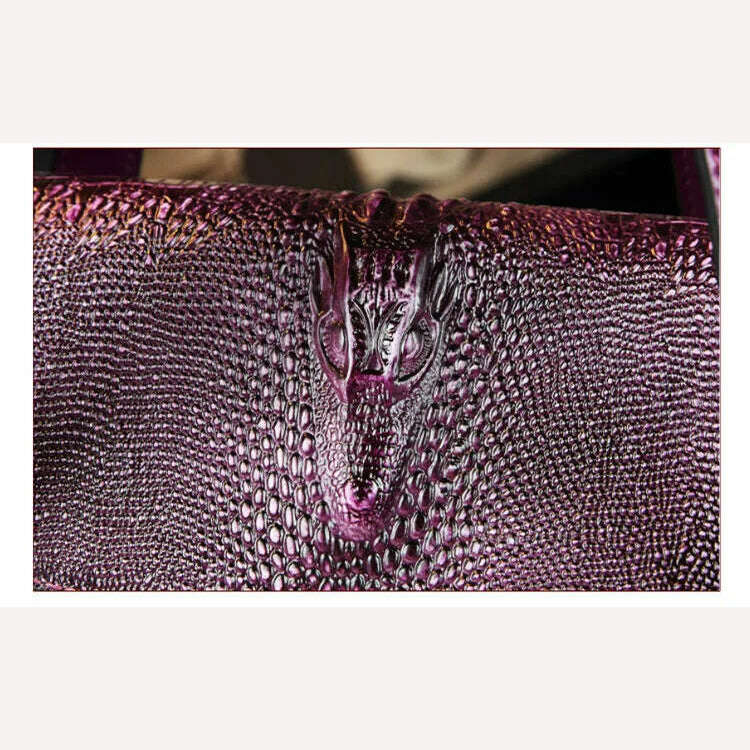 KIMLUD, Fashion Crocodile Pattern Women Handbags Luxury Brand Genuine Leather Lady Mom Tote Bag Shoulder Messenger Bags, KIMLUD Womens Clothes