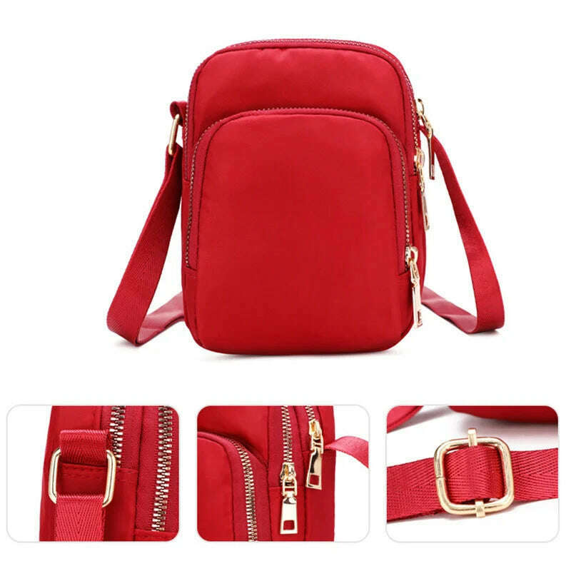 KIMLUD, Fashion Crossbody Bags for Women Luxury Zipper Mobile Phone Nylon Shoulder Bag Woman Female Multifunction Handbag Wrist Purse, KIMLUD Womens Clothes