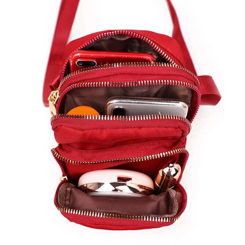 KIMLUD, Fashion Crossbody Bags for Women Luxury Zipper Mobile Phone Nylon Shoulder Bag Woman Female Multifunction Handbag Wrist Purse, KIMLUD Womens Clothes