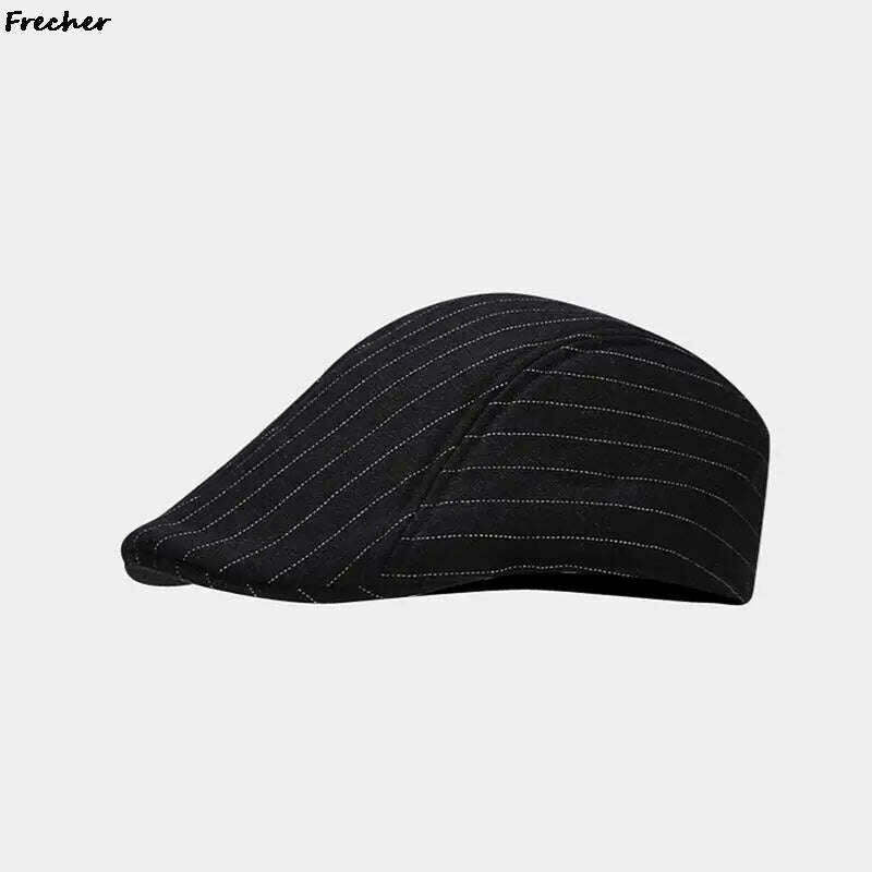 KIMLUD, Fashion England Beret Hats British Style Men Detective Caps Office Newsboy Cap Retro Warm Wool Driving Hats Winter Spring Gorras, BK, KIMLUD Womens Clothes