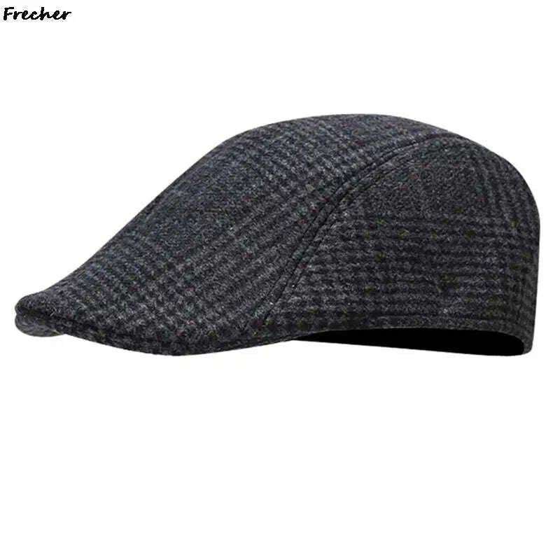 KIMLUD, Fashion England Beret Hats British Style Men Detective Caps Office Newsboy Cap Retro Warm Wool Driving Hats Winter Spring Gorras, DG1, KIMLUD Womens Clothes