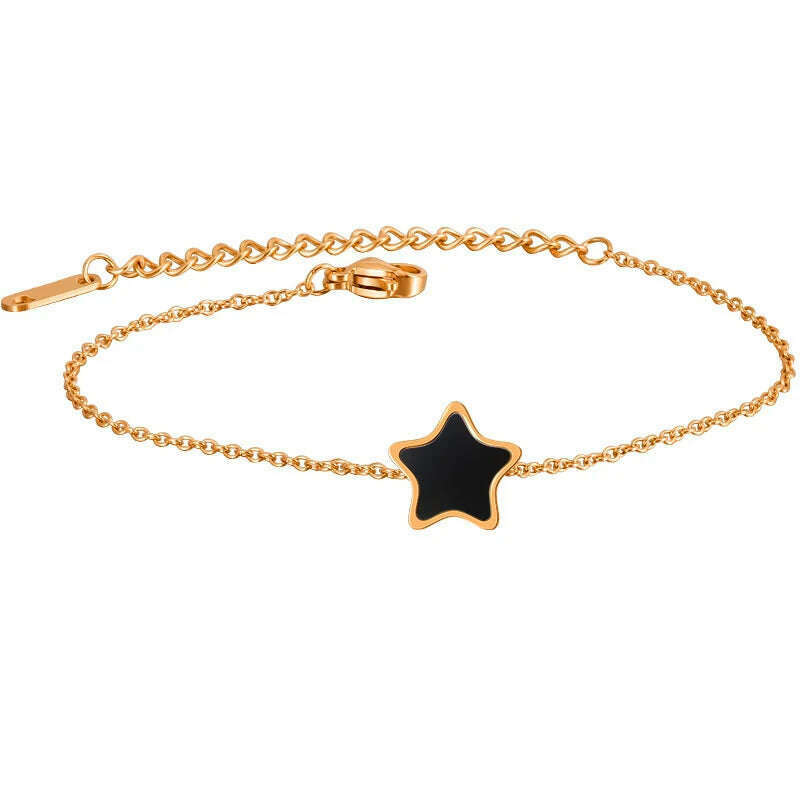 KIMLUD, Fashion Heart Charm Stainless Steel Bracelet For Women Vintage Gold Plating Punk Thick Chain Bracelets on Hand 2021 New Jewelry, 98, KIMLUD APPAREL - Womens Clothes
