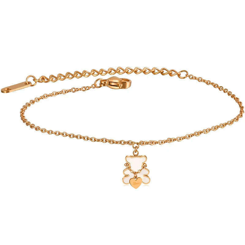 KIMLUD, Fashion Heart Charm Stainless Steel Bracelet For Women Vintage Gold Plating Punk Thick Chain Bracelets on Hand 2021 New Jewelry, KIMLUD Womens Clothes