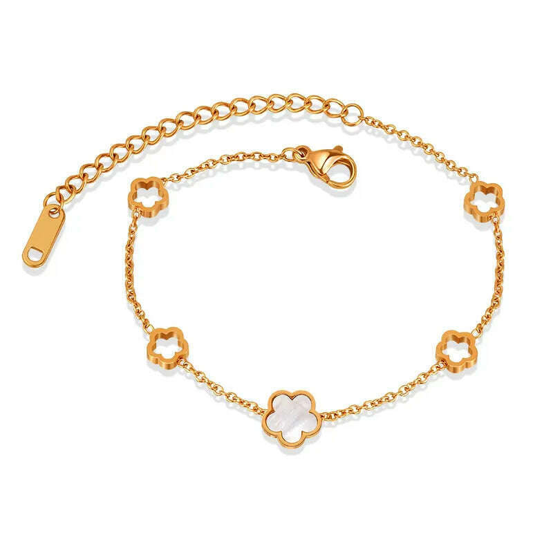 KIMLUD, Fashion Heart Charm Stainless Steel Bracelet For Women Vintage Gold Plating Punk Thick Chain Bracelets on Hand 2021 New Jewelry, KIMLUD Womens Clothes