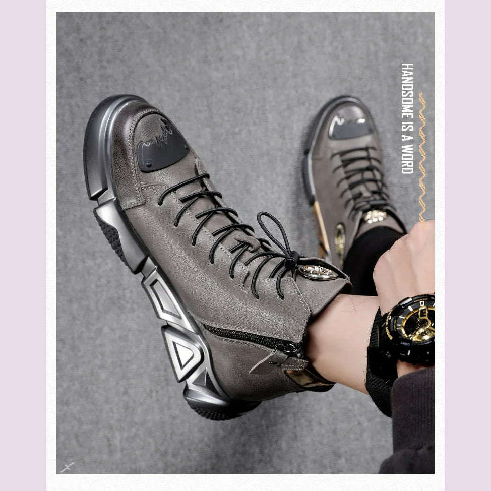 KIMLUD, Fashion High Top Leather Casual Sneaker Men Black Platform Sneakers Luxury Designer Superstar Shoes Men Hip Hop Streetwear Shoes, KIMLUD Womens Clothes