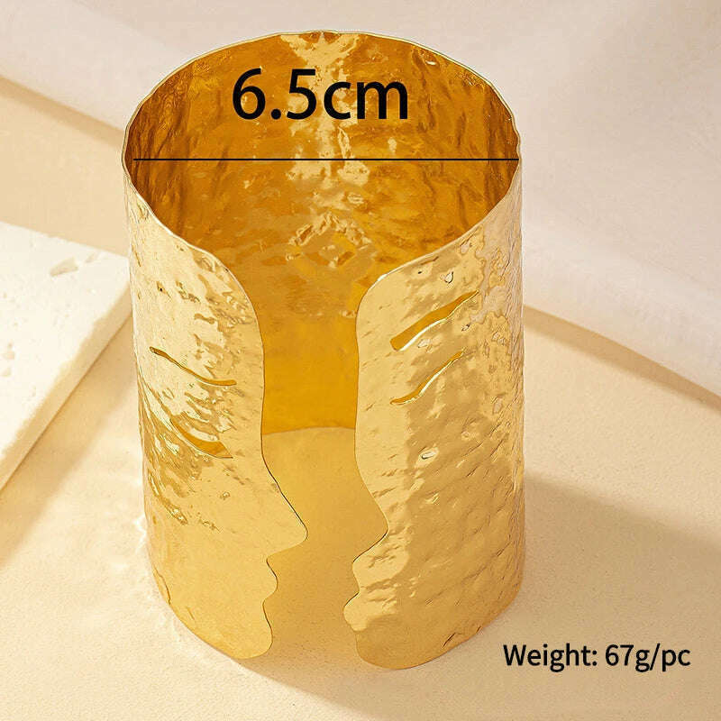 KIMLUD, Fashion Jewelry Vintage Temperament European and American Design Metal Open Bracelets For Women Cuff 2023 Trend New Hot Selling, KIMLUD Womens Clothes