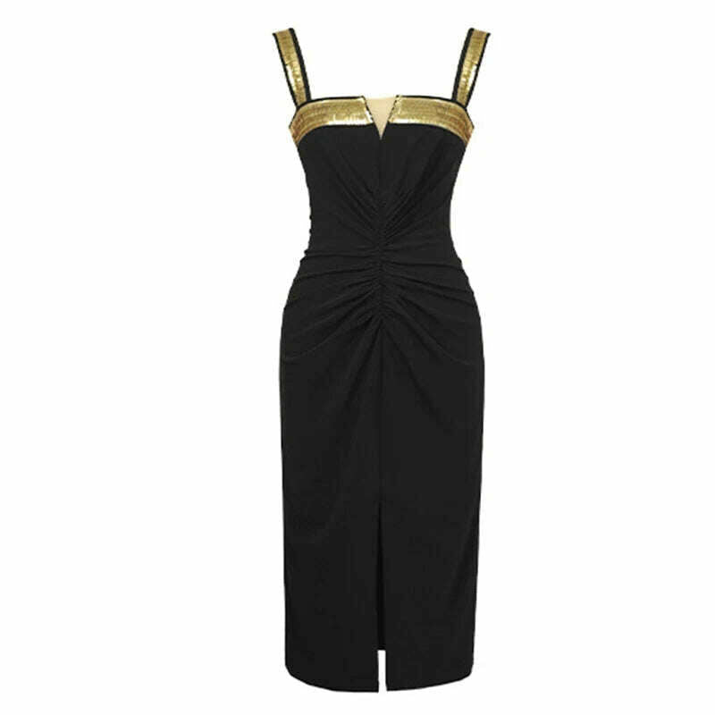 Fashion Ladies Luxury Black Evening Long Dress Women Clothes Chic Sexy Strap Slim Slit Midi Party Prom Robe Femme Mujer Vestidos - KIMLUD