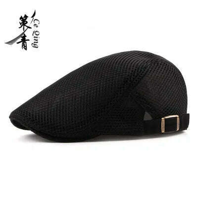 KIMLUD, Fashion  Men Women Flat Cap Mesh Summer Golf Driving Sun Beret Cabbie hat Breathable French Style 7 colors, KIMLUD Womens Clothes