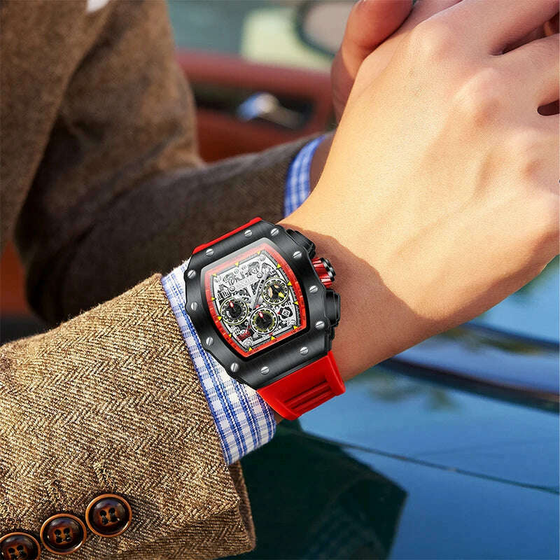 KIMLUD, Fashion Men's Watch ONOLA Unique Design Multi-functional Automatic Mechanical Watches Men's Tape Waterproof Wristwatch, KIMLUD Womens Clothes