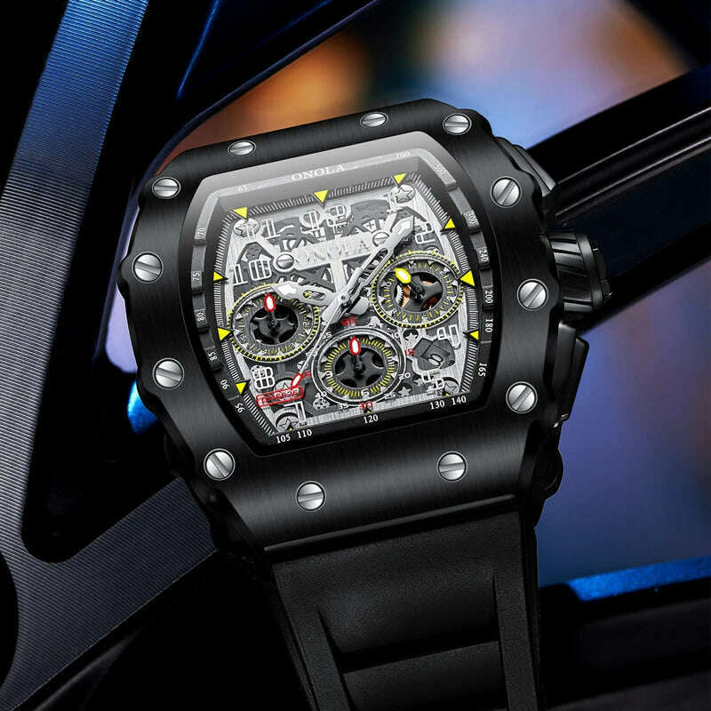 KIMLUD, Fashion Men's Watch ONOLA Unique Design Multi-functional Automatic Mechanical Watches Men's Tape Waterproof Wristwatch, KIMLUD Womens Clothes