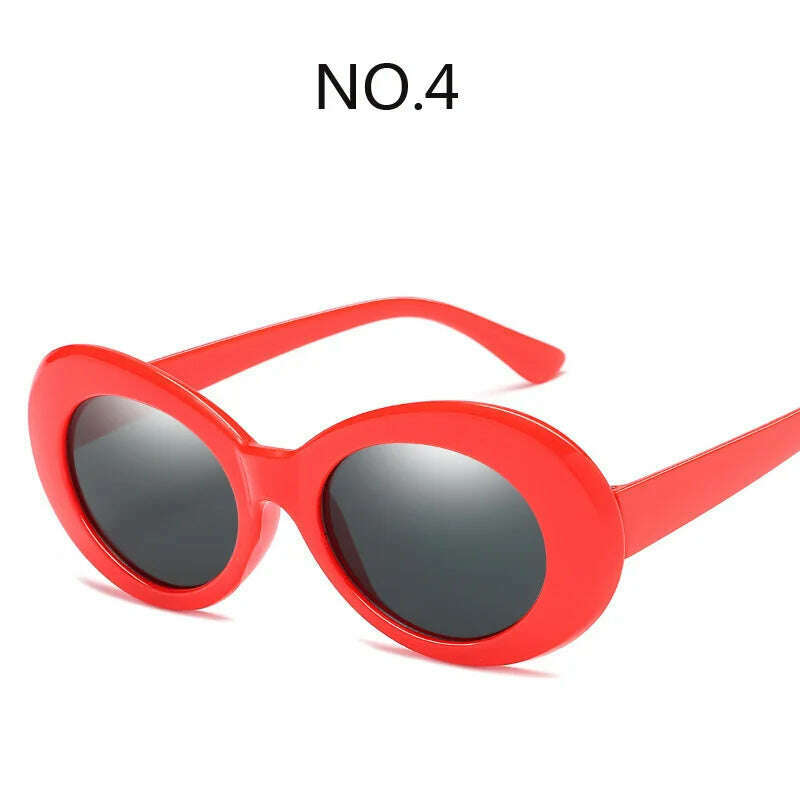 KIMLUD, Fashion Oval Round Sunglasses for Women Vintage Retro Black White Sun Glasses Unisex Colorful Shades Goggles Female Eyewear, 4 / Other, KIMLUD Women's Clothes