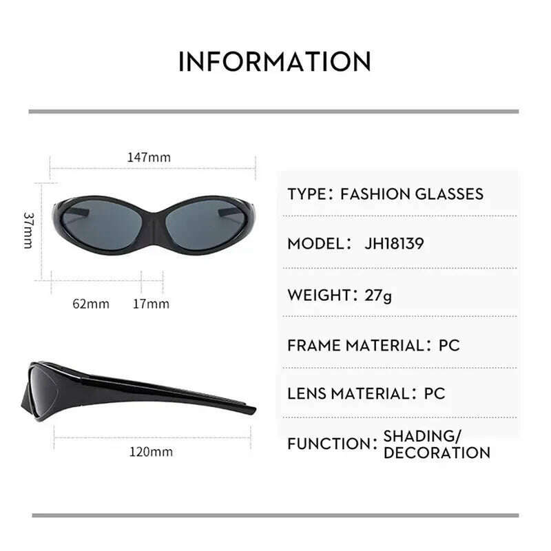 KIMLUD, Fashion Oversized Sunglasses Y2k Women Men Brand Designer Retro Sun Glasses Female Popular Vintage Eyewear UV400 Oculos De Sol, KIMLUD Womens Clothes