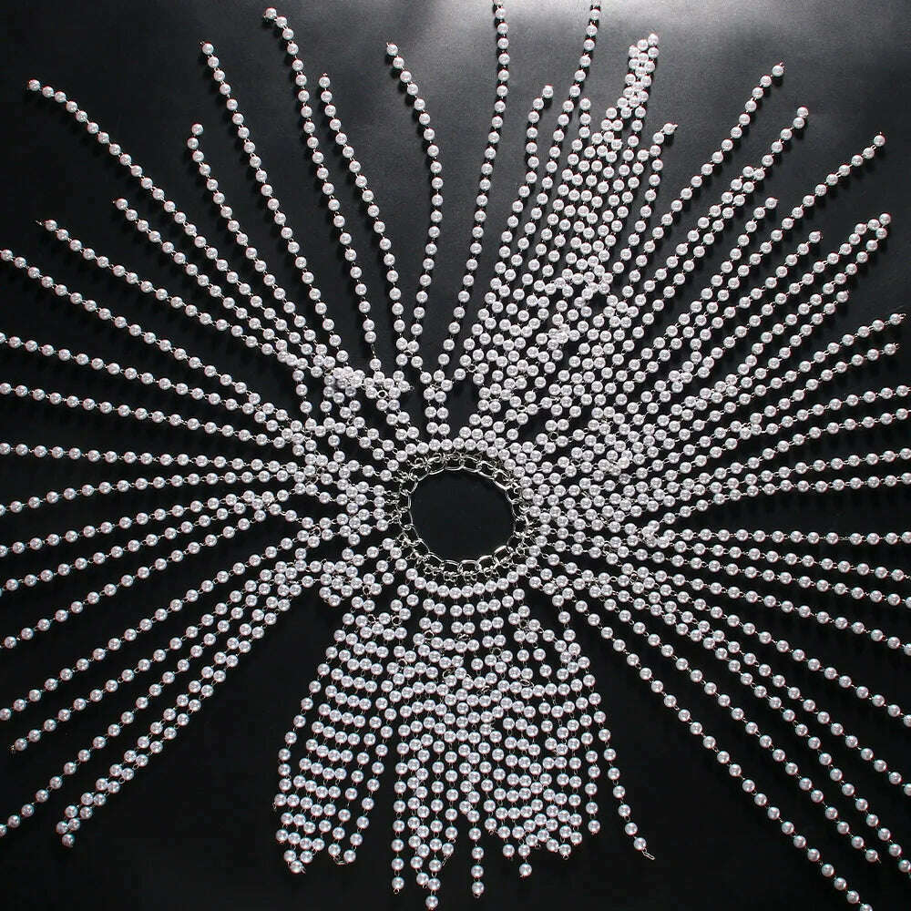 Fashion Pearl Tassel Headpiece Cap Wedding Hair Accessories Indian Jewelry Elegant Bridal Head Chain Hat Women Prom - KIMLUD
