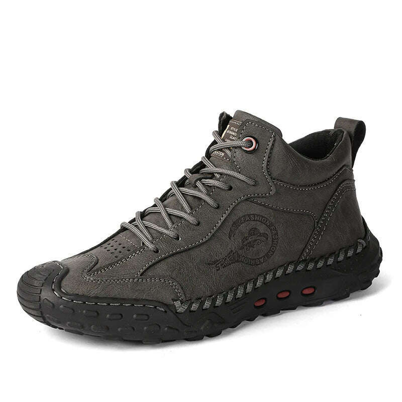 Fashion Sneakers Men Shoes Thick Soled Handmade Shoes Genuine Leather Casual Shoes Men Leather Shoes - KIMLUD