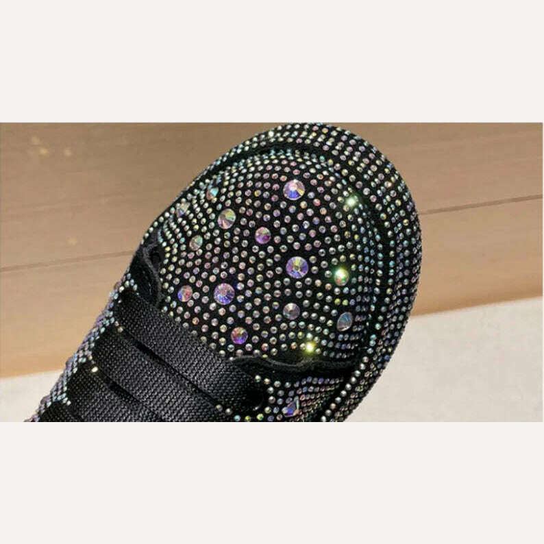 Fashion Sneakers Women Trend 2022 New Spring Autumn Platform Lace Up Rhinestone Women Casual Shoes Fashion Shiny Ladies Shoes, KIMLUD Women's Clothes