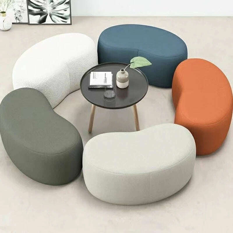 KIMLUD, Fashion sofa Curved Seat Cushion Ottoman Dressing Makeup Shoe Stool Pouf Soft Bench Adutls Baby Kids Gift Home Decor Furniture, KIMLUD Womens Clothes