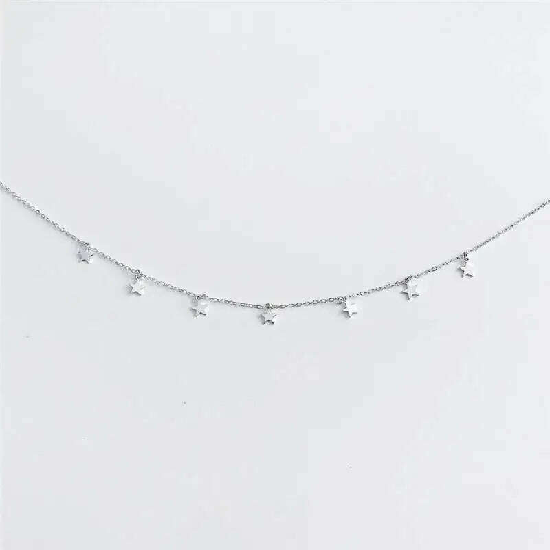 Fashion Tiny Heart Choker Necklace for Women Short Chain Shape Pendant Collares Necklace Ethnic Bohemian Jewelry Kolye Gift - KIMLUD