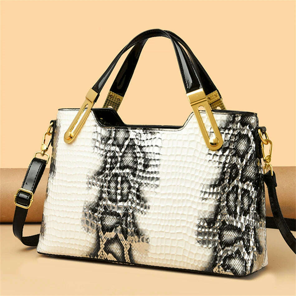 KIMLUD, Fashion Trend Noble Women Handbag Python Pattern Luxury Ladies Party Handbag and Purse Elegant Wedding Party Casual Tote 2023, KIMLUD Womens Clothes