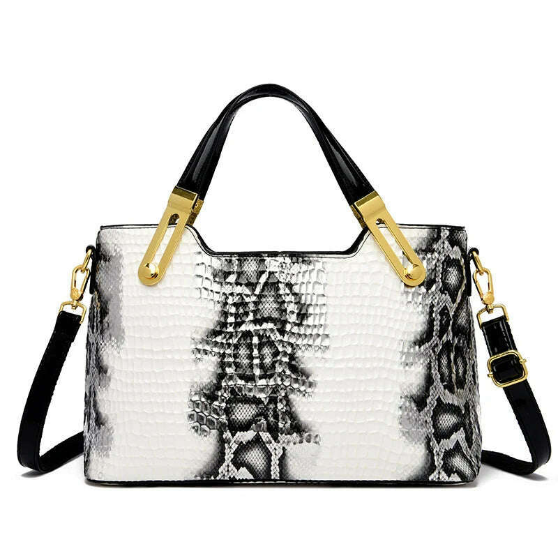 KIMLUD, Fashion Trend Noble Women Handbag Python Pattern Luxury Ladies Party Handbag and Purse Elegant Wedding Party Casual Tote 2023, White, KIMLUD Womens Clothes