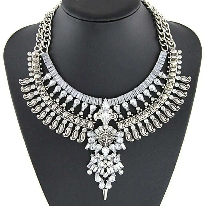 Fashion Vintage Large Collar Choker Necklace Women Long Maxi Chunky Big Bib Indian Statement Necklace Jewelry Accessories Woman - KIMLUD