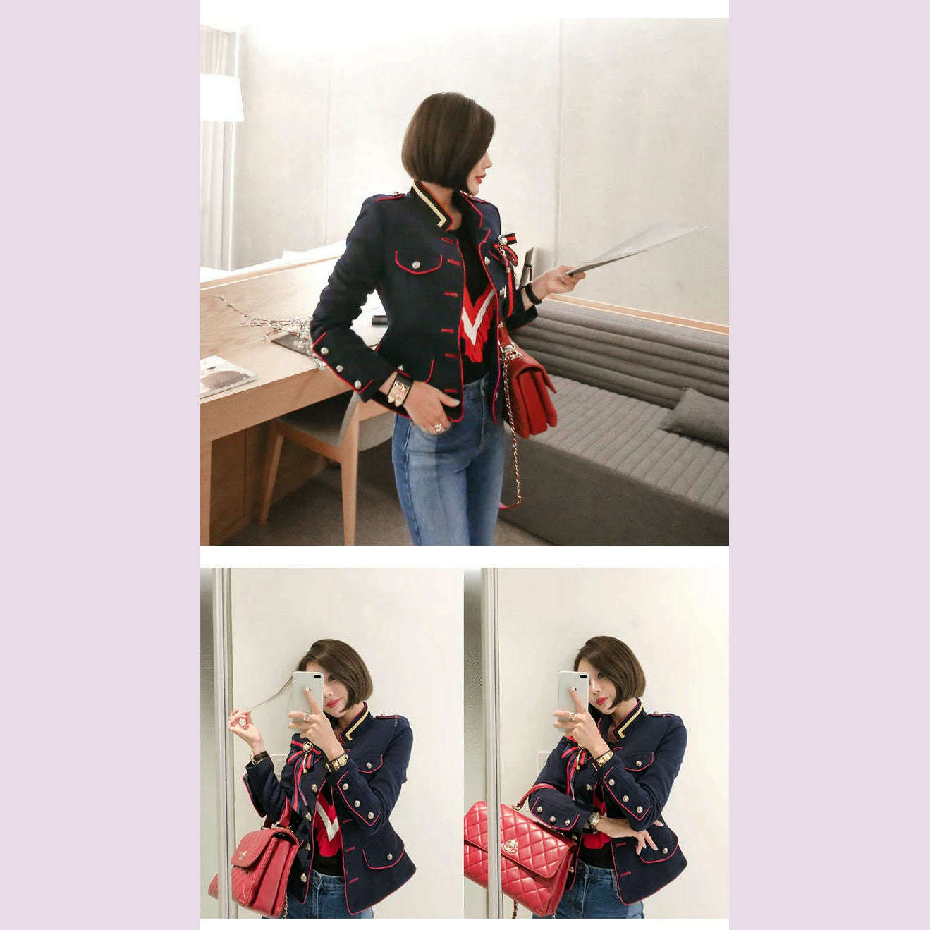 KIMLUD, Fashion Women OL Korean Vintage Coat Button Suit Comfortable High Quality Outerwear Female Cute Work Style Jacket Streetwear, KIMLUD Womens Clothes