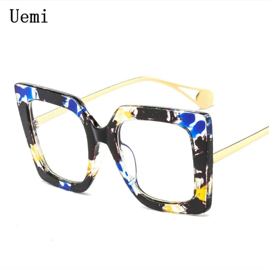 KIMLUD, Fashion Women Square Blue Light Glasses Oprawki Okularowe Damskie Glass Frame Retro Clear Reading Computer Eyeglasses Unisex, KIMLUD Womens Clothes