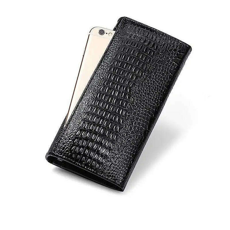 KIMLUD, Fashion Women Wallet Hasp Coin Purses Holders Brand Genuine Leather 3D Embossing Alligator Ladies Crocodile Long Clutch Wallets, KIMLUD Womens Clothes