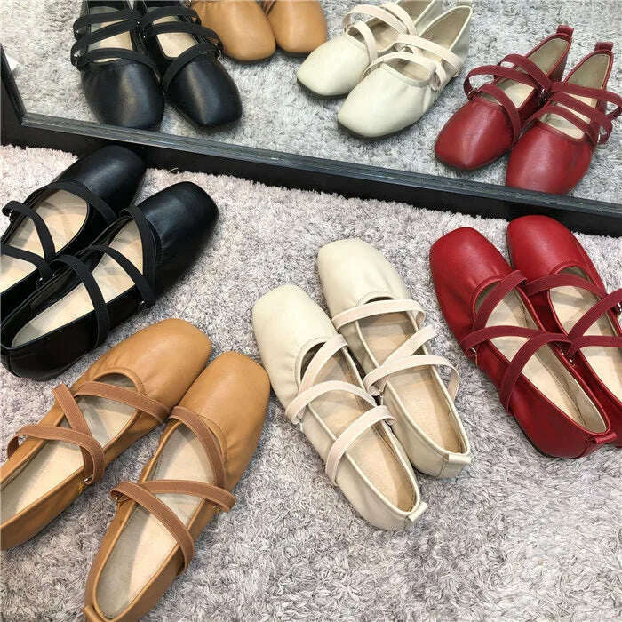 Fashionable Flat Bottom French Small Red Ballet Shoes 2023 New Spring and Autumn Casual Women's Shoes with Shallow Mouth - KIMLUD