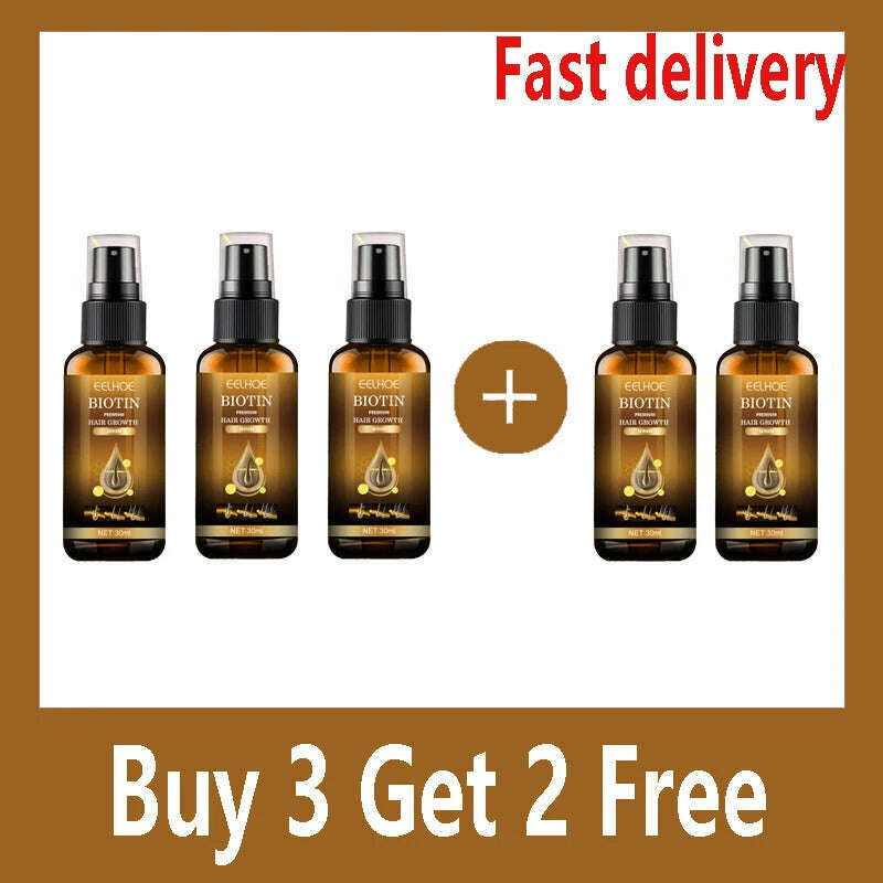 KIMLUD, Fast Hair Growth Spray Products Anti Hair Loss Serum Prevent Baldness Treatment Scalp Dry Damaged Essential Oil Hair Beauty 30ml, 5 Pcs, KIMLUD Womens Clothes