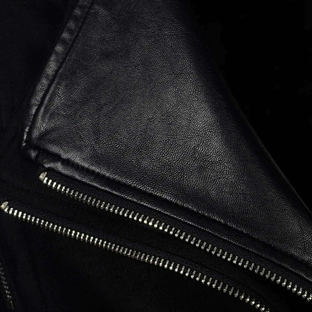 KIMLUD, Faux Leather PU Jacket Women Winter Autumn Fashion Motorcycle Jacket Black Faux Leather Coat Outerwear, KIMLUD Womens Clothes