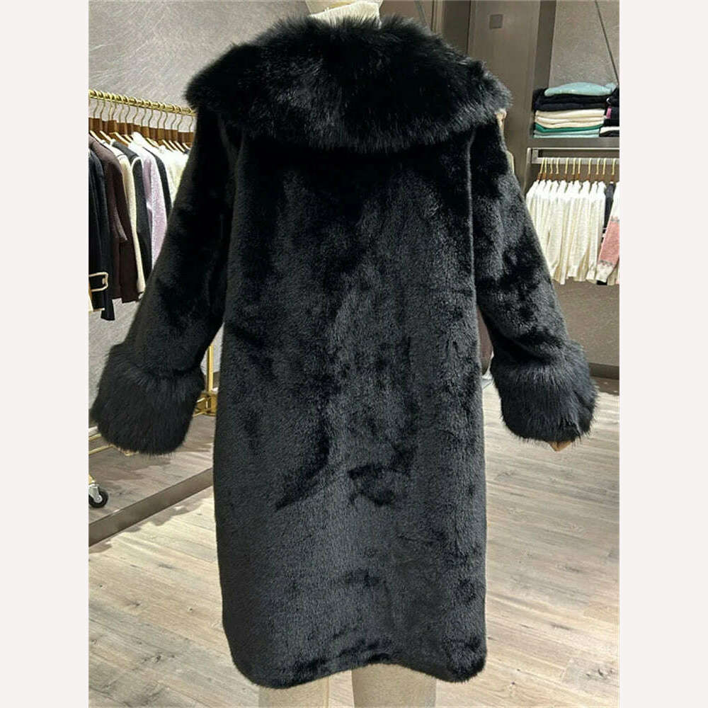 KIMLUD, Faux Mink Fur Coat 2024 Winter New Fashion Thick Warmth Fur Coat, KIMLUD Womens Clothes